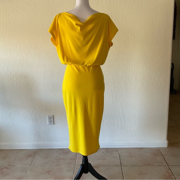 Yellow Bodycon Party Pencil Sheath Dress-Size M - Picture 2 of 2